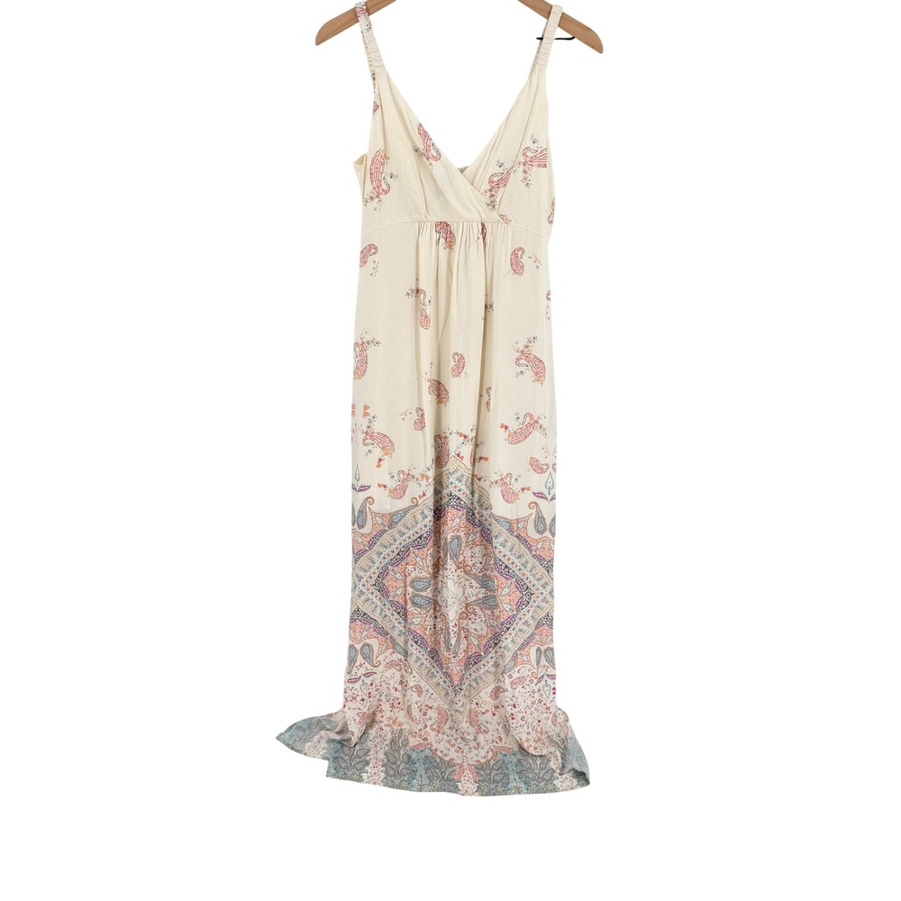 Seraphine‎ Maternity Maxi Dress Cream Paisley US 6 Boho Summer Festival